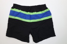 Vintage 90s Streetwear Mens Large Striped Color Block Lined Shorts Swim Trunks