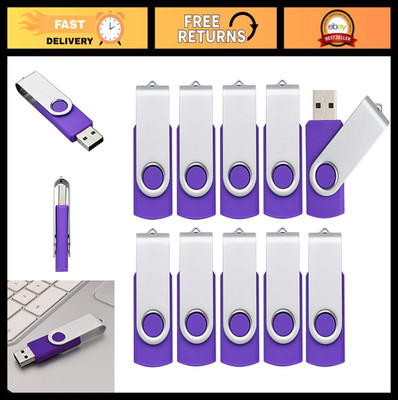 10 Pack 16GB USB 2.0 Flash Drives - Thumb Drive Memory Sticks - Purple Storage