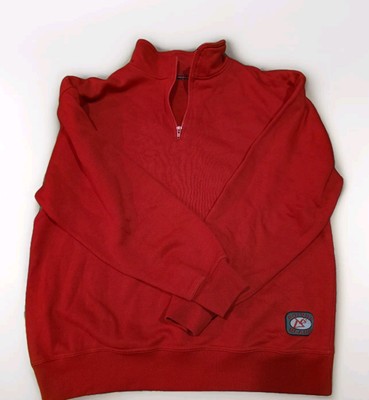 POIVRE BLANC Red Knit Jacket Quater Zip Sweatshirt Size Large Vintage