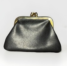 Designer KORET Mini Vintage Black Leather Coin Change Puse