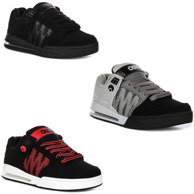 with box Osiris Pixel Technical Skate Style Reinforce Mens Sneakers Black Grey U