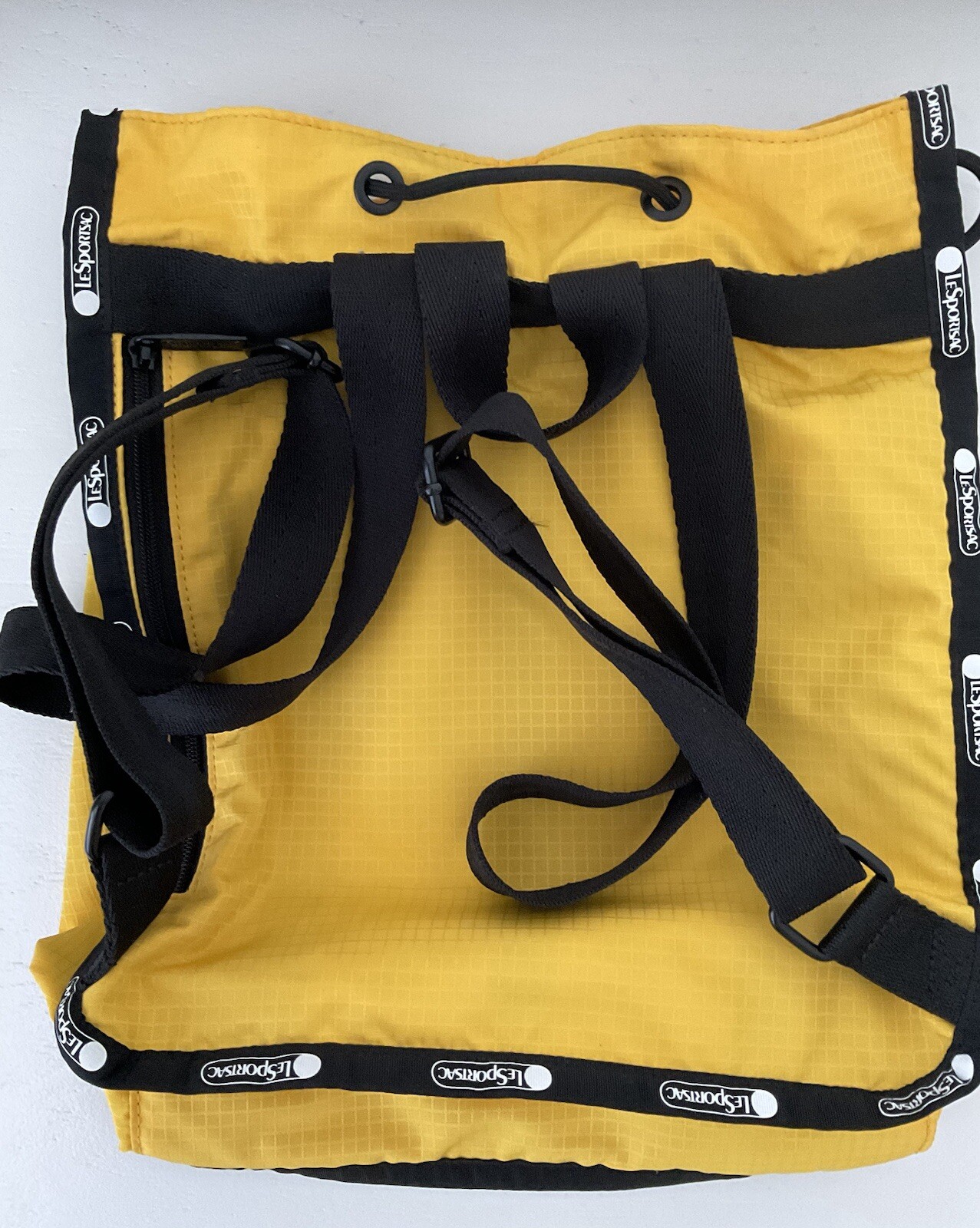 LeSportsac drawstring backpack bag, small, yellow… - image 4