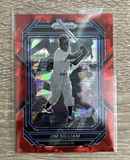 2023 Panini Prizm Jim Gilliam Red Cracked Ice Parallel #184 Brooklyn 