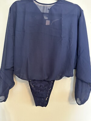 We Are Hah Mama Jen Lace Bodysuit Chiffon Top NWT Sz Small, Festival, Concert