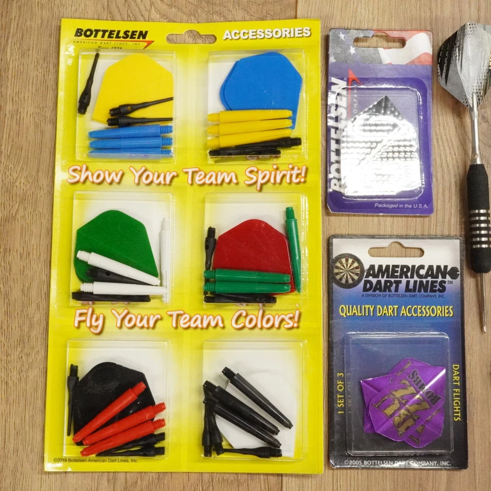 Lote de accesorios para dardos Bottelsen puntas ejes vuelos + 3 dardos piel de tiburón Foto 2 de 4