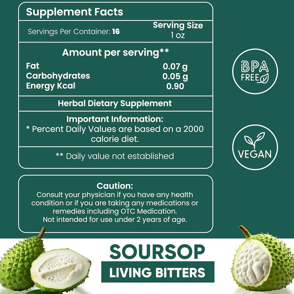Soursop Living Bitters — натуральное средство с мощными корнями и травами — детокс-пищеварительное средство - Изображение 2 из 4