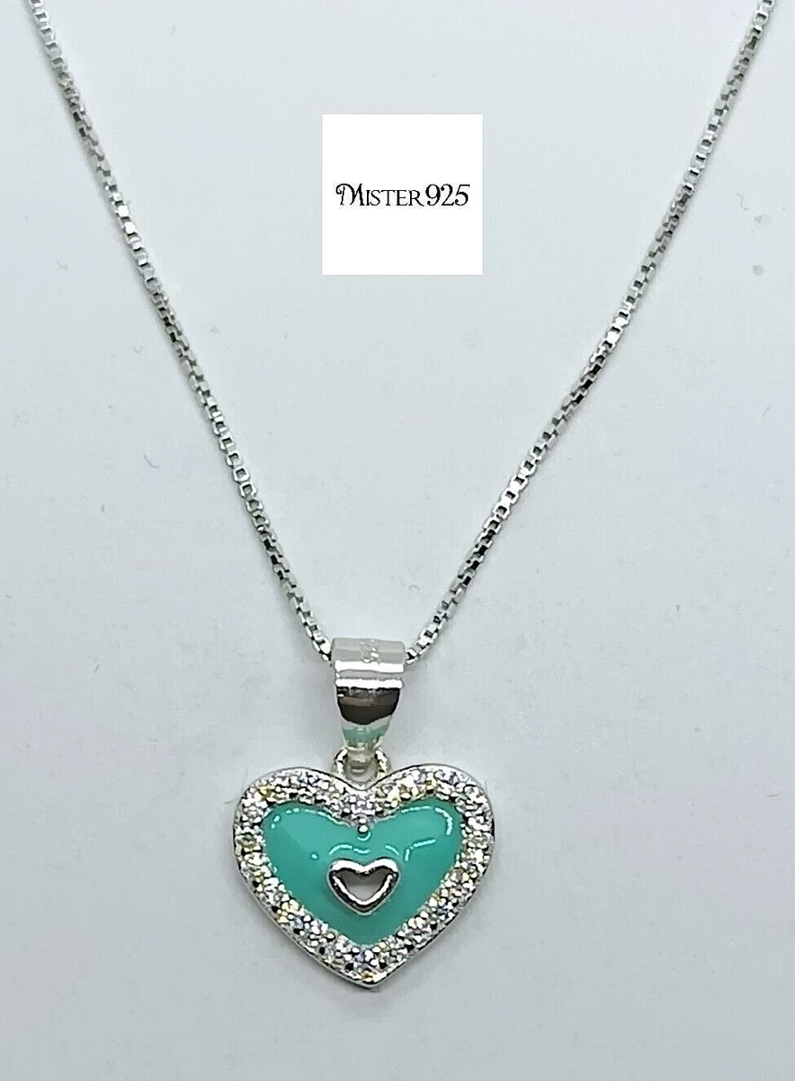 Collana Con Ciondolo Cuore In Argento Sterling 925 E Zirconi - Girocollo A Spilla Da Balia, Con Confezione Regalo - 4