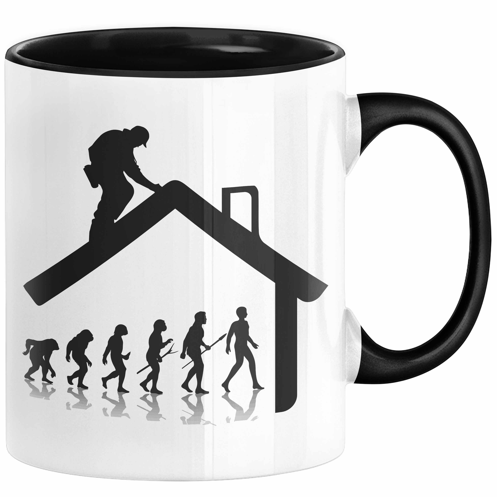 Dachdecker Geschenk Tasse Evolution Geschenkidee Spruch