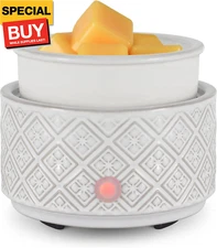 Wax Melt Warmer for Scented Wax,3-in-1Ceramic Wax Warmer Fragrances Candle Oils,