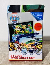 New Nickelodeon Paw Patrol Puppy Hero 3 Piece Twin Sheet Set Blue Microfiber