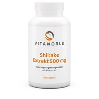 Vita World Shiitake Extrakt 500Mg 100 Kapseln Vitalpilze Vegan 10% Polysaccharid