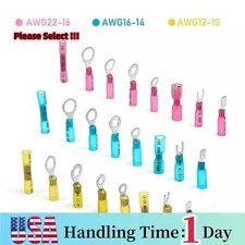 ALL Sizes Heat Shrink Wire Connectors Electrical Ring Spade Crimp Terminal USA