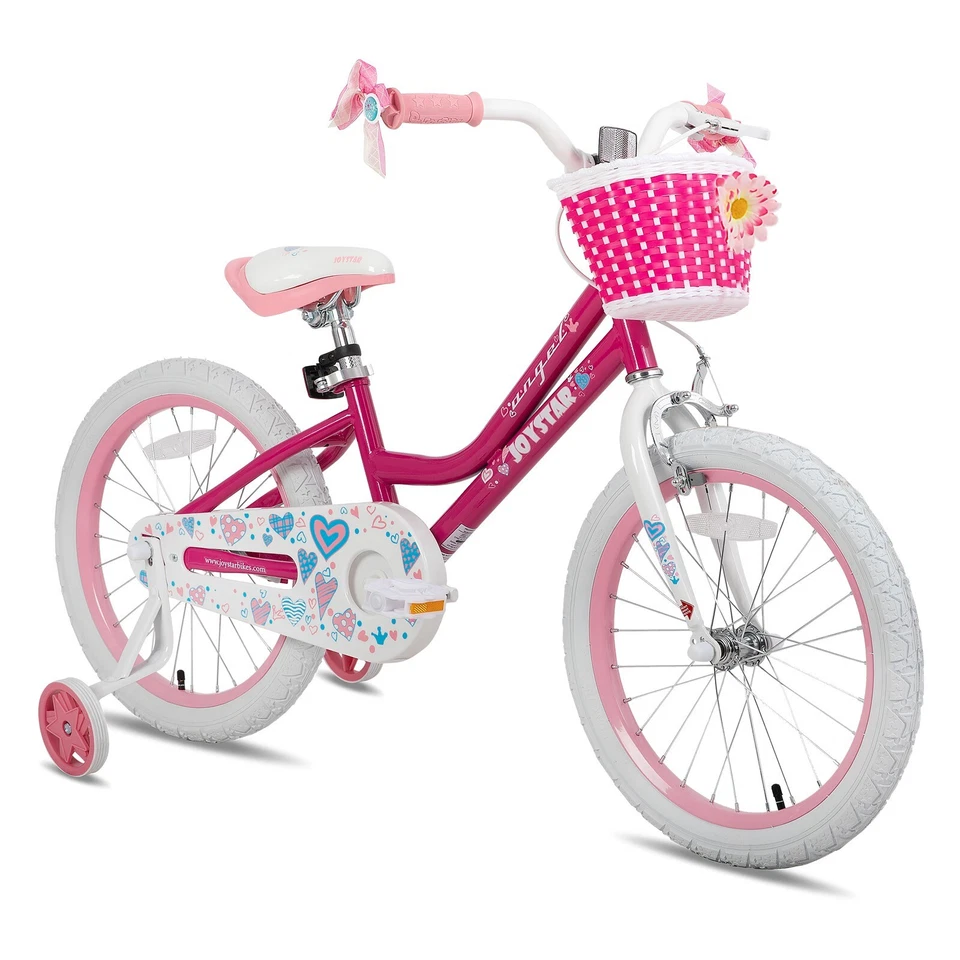 JOYSTAR Kids Bike Age 5-10 Year Old 18-20 Inch Training Wheels basket girls gift - Image 3 of 4