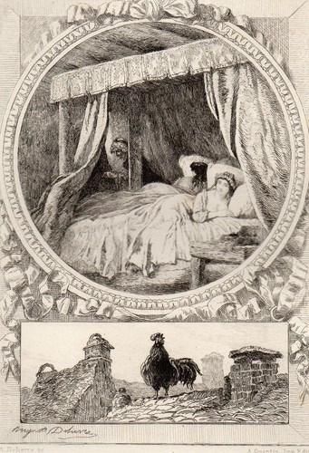 EAU FORTE / Fables de la Fontaine 1883 / THE OLD AND THE TWO SERVANTS - Picture 1 of 1