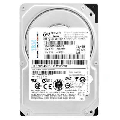 Festplatte IBM MAY2073RC 73GB 10000Rpm 16Mb Cache Sas 2,5'' Zoll 39R7366 40K1020