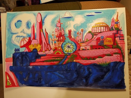 Original Kunst - ""Eternos of Eternia"" Acryl MOTU Gemälde 30x20" ungerahmt, lesen - Bild 3 von 9