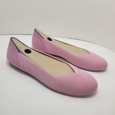 Rothy s The Flat Pink Begonia Round Toe Slip on Flat Shoes Women's Size 8