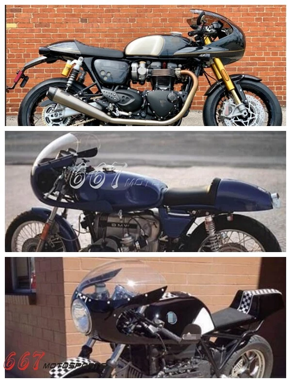 For BMW Honda Suzuki Thruxton Yamaha Kawasaki Cafe Racer Front Fairing Universal - Image 3 of 4