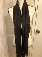 CEJON Women 100% Acrylic Woolen  Fringed Wrap Scarf 11"X66”Made in Italy NWOT