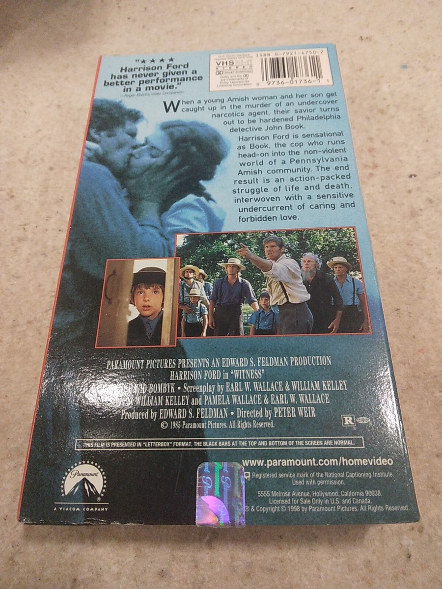 Witness (VHS, 1998) Widescreen B8 With Insert 97360173611| eBay