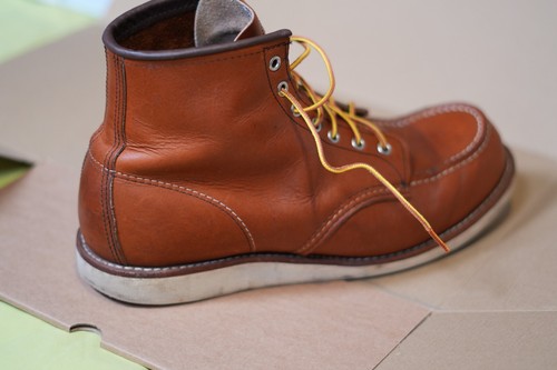 Red Wing Shoes Classic Moc Toe Boots 875 Oro Legacy 10.5EE + Leather Protector - Picture 13 of 21