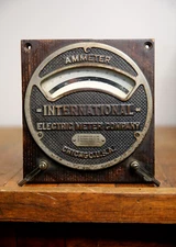 Vintage Industrial Steampunk Gauge Ammeter  railroad boiler steam engine antique