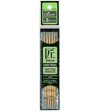 Clover Takumi Bamboo Double Point Knitting Needles 5"
