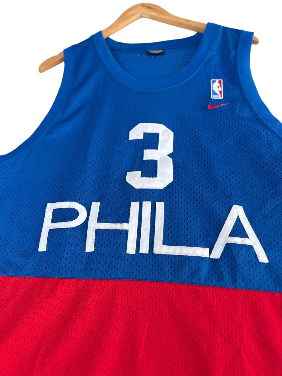Vintage Nike Allen Iverson #3 Philadelphia 76ers Blue Red