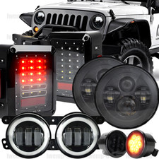 For Jeep Wrangler 07-18 Jk 7 Led Headlight Tail Light Fogturn Light Combo Kit