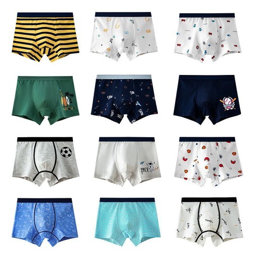 4Pcs/Lot Boys Underwear Stripped Navy Blue Cato Underpants Boys'Clothing - Picture 8 of 15