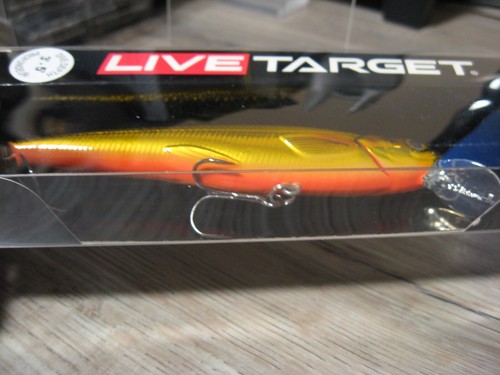 Live Target 4.5" Smelt 5/8 Oz Suspending Fishing Lure 5' Depth Gold Orange - Picture 3 of 7