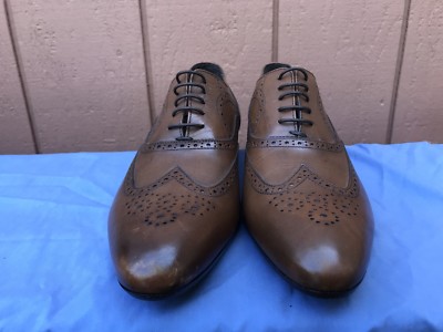 a testoni Basic Wintip Brogue Leather Dress Oxfords Shoes Men\'s Footwear 9.5 A. Testoni Brown Tan Nubuck Leather Wingtip Brogue Lace-up  main image 2
