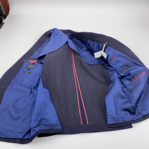 J Crew Ludlow Italian Wool Blend Navy Pinstripe 1/2 Lined Blazer Sport Coat 40R - Picture 4 of 16