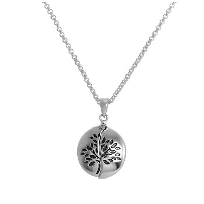 Sterlingsilber Rund Öffnend Stammbaum Anhänger an 45,7 cm (18 Inch) Kette