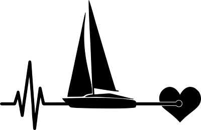 Autoaufkleber Segelboot 029 segeln Segelschiff Aufkleber Herzlinie