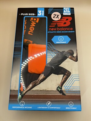 New Balance Men’s Athletic Mesh Boxer Briefs Big Tall Size 2XL New Pack 