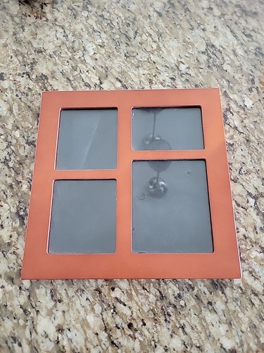 Wooden 4 photo frame 8.5"x 8.5" Glass Hang Or Stand Brown Pictures