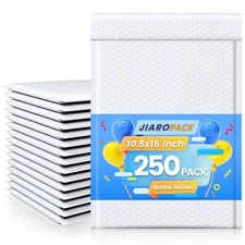 Bubble Mailers10.5x16 250pack Large Padded Envelopes 10.5x15 Mailing Bags White