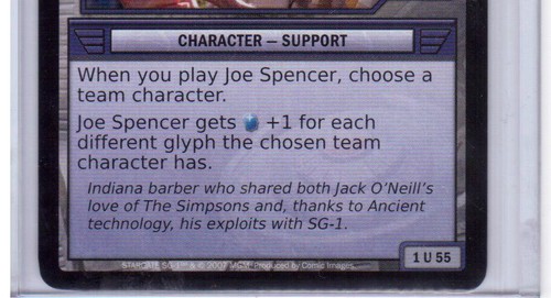 STARGATE SG1 TCG CCG Joe Spencer, Average Citizen 055 - Picture 3 of 3