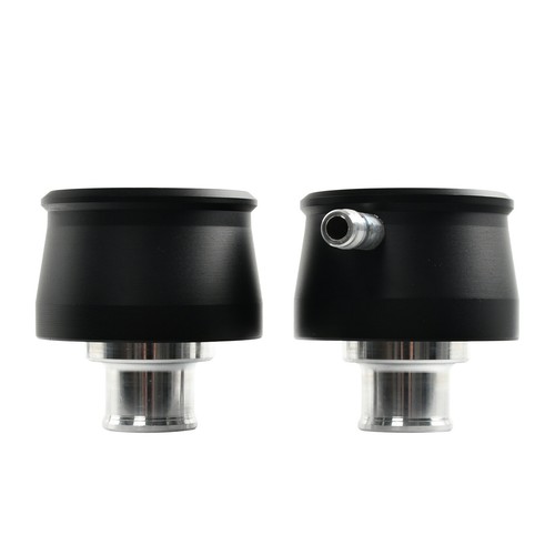 Billet Black Aluminum Valve Cover Breather with Grommets Oil Fill Smooth - Picture 4 of 7