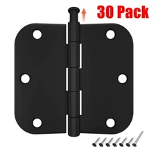 Pack of 30 3-1/2" Door Hinge 3.5" x 3.5" Rounded 5/8" Radius Interior Door Hinge