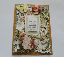 Anna Griffin Like " Grateful" Fall Friendship Handmade Card 3D New