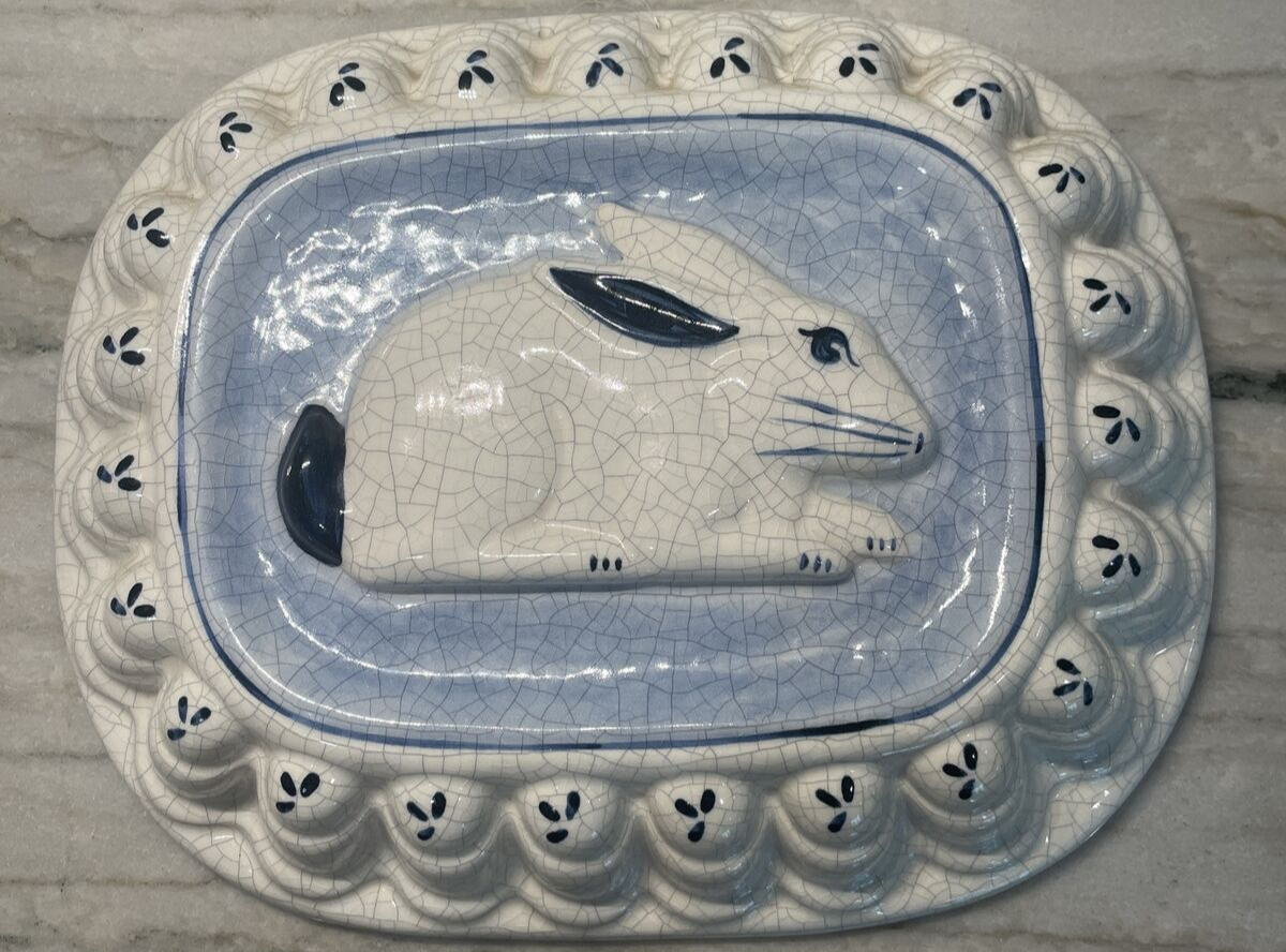 The Potting Shed Dedham Pottery Bunny Rabbit Mold Wall Hanging Concord Easter eBay