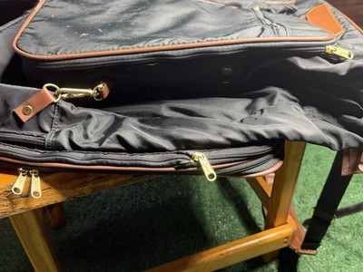 Lark Nylon Garment Bag 19-22in Black/Brown Soft Case Hanging Hook Strap