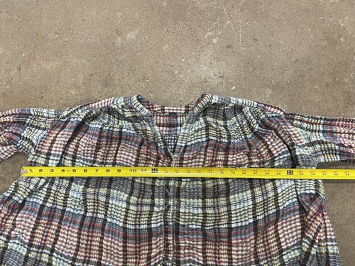 Free People Tunic Blouse Womens Medium Multicolor Plaid Button Front Boho - 第 17/20 張圖片