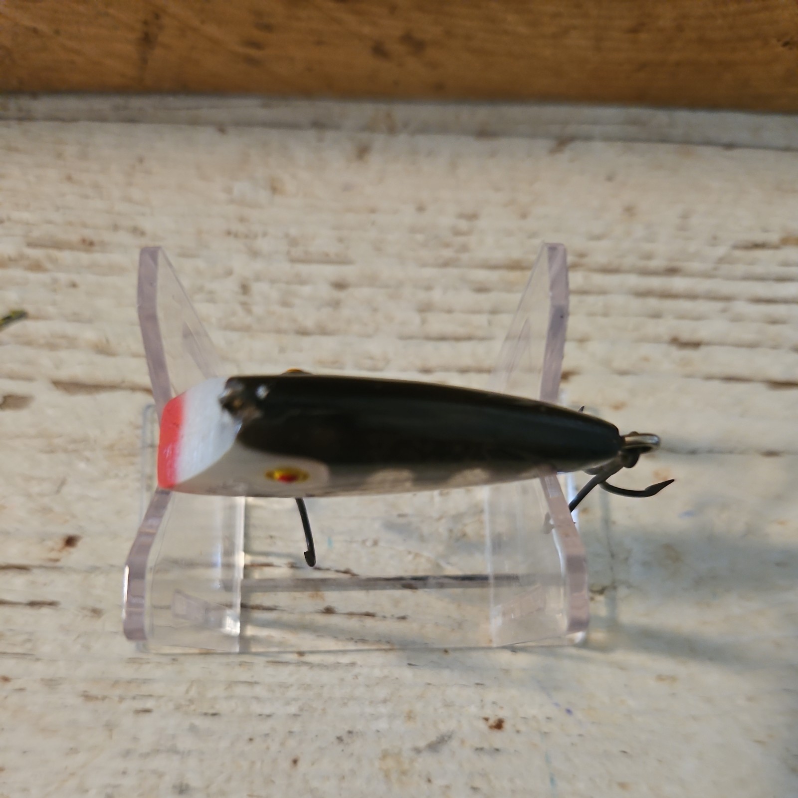 Vtg RARE TEXAS LURE, Padre Island Co. "PICO CHICO. White/Black Ribs/Gold Flash.