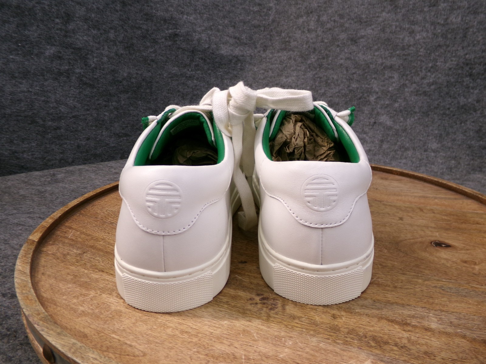 Tory Burch Sport Ruffle Sneakers Women's Size 10 M White Green Leather Shoes thumbnail 5