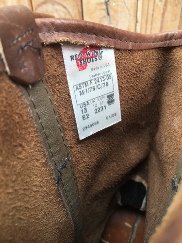 Red Wing 2231 PECOS Brown steel toe Men’s Leather Boots UK 12 EE US 13 EUR 47 - Picture 9 of 16
