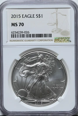 2015 $1 Silver Eagle NGC Graded MS 70 Coin - Image 1 of 2