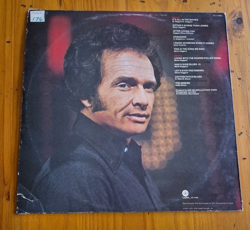 Merle Haggard and the Strangers - It's All In The Movies Vinyl Record - Image 2 of 4